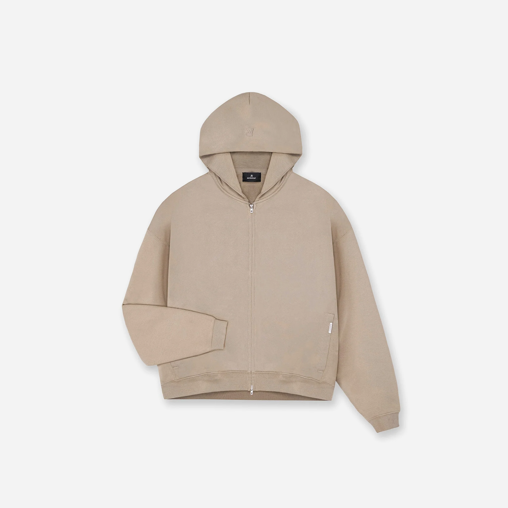 REPRESENT SS25 Initial Boxy Zip Through Hoodie Dune