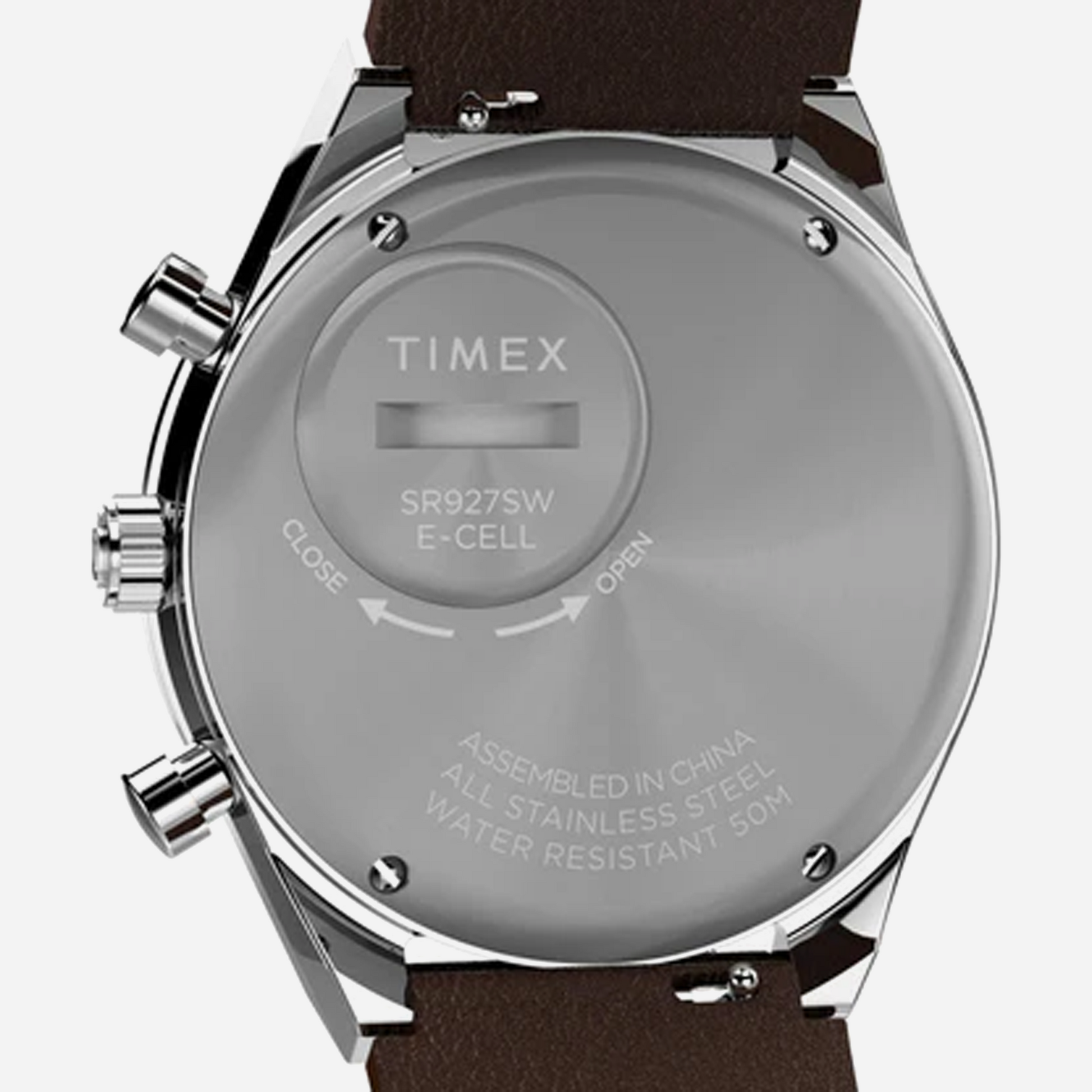 Q Timex 40mm Leather Strap Brown / Rose Gold Watch