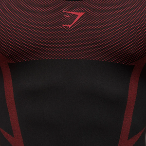 GYMSHARK Onyx 5.0 Seamless Singlet Black/Carmine Red