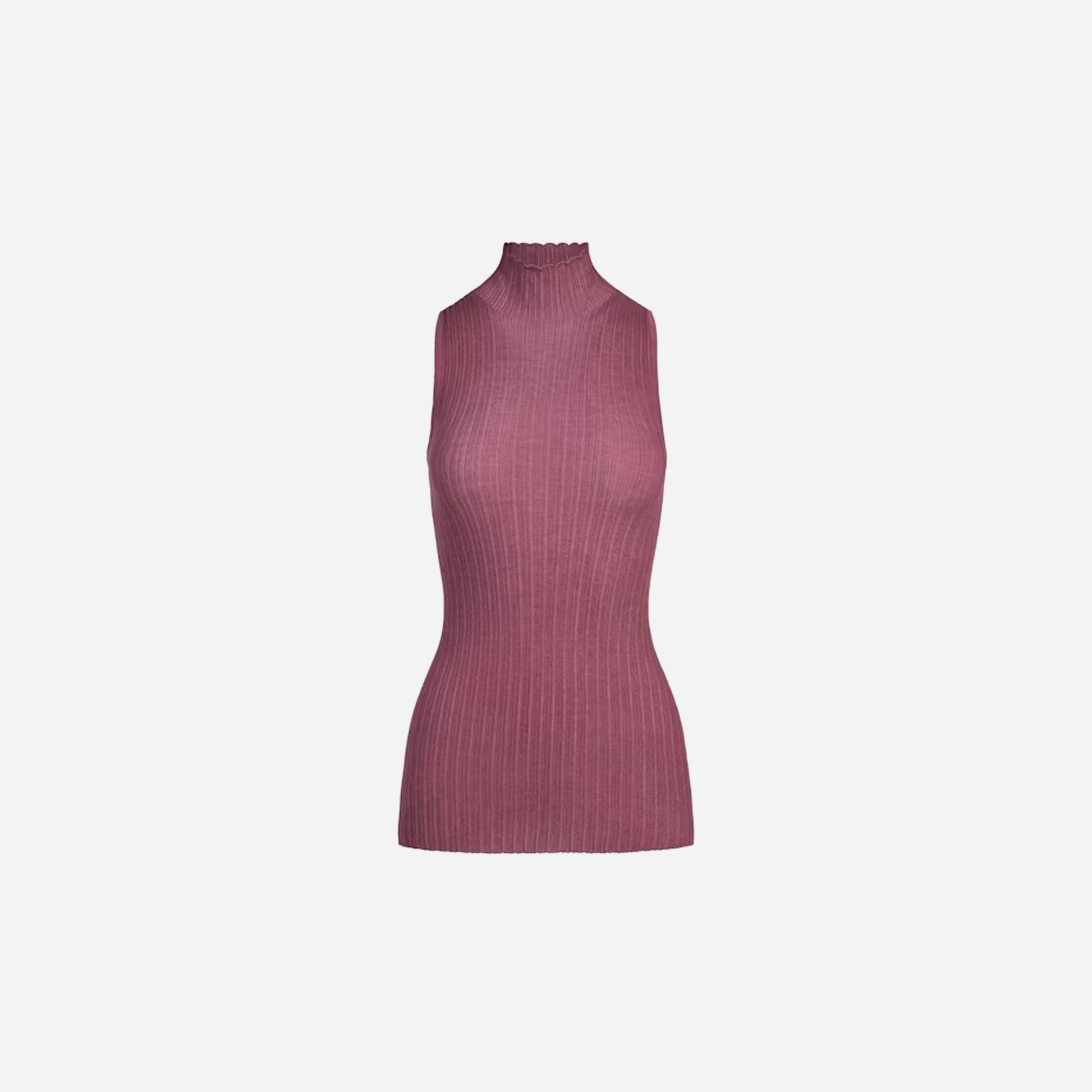 SKIMS Sheer Knit Mock Neck Tunic Beet