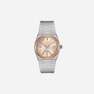 Tissot PRX Powermatic 80 White Mother-of-Pearl Dial Grey 35mm Stainless Steel Steel & 18K Gold Bezel Automatic Watch