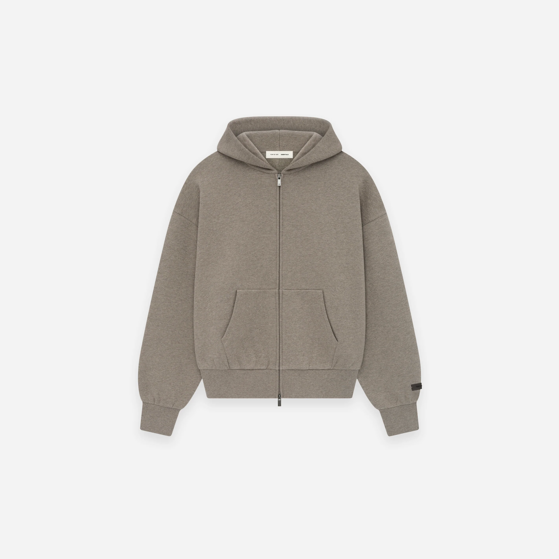 Fear Of God Essentials SS25 Classic Full Zip  Up Hoodie Homestead Heather