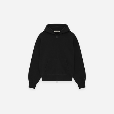 Fear Of God Essentials SS25 Classic Full Zip Up Hoodie Jet Black