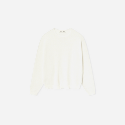 Fear Of God Essentials SS25 Waffle Crewneck Sweater- Cloud-White