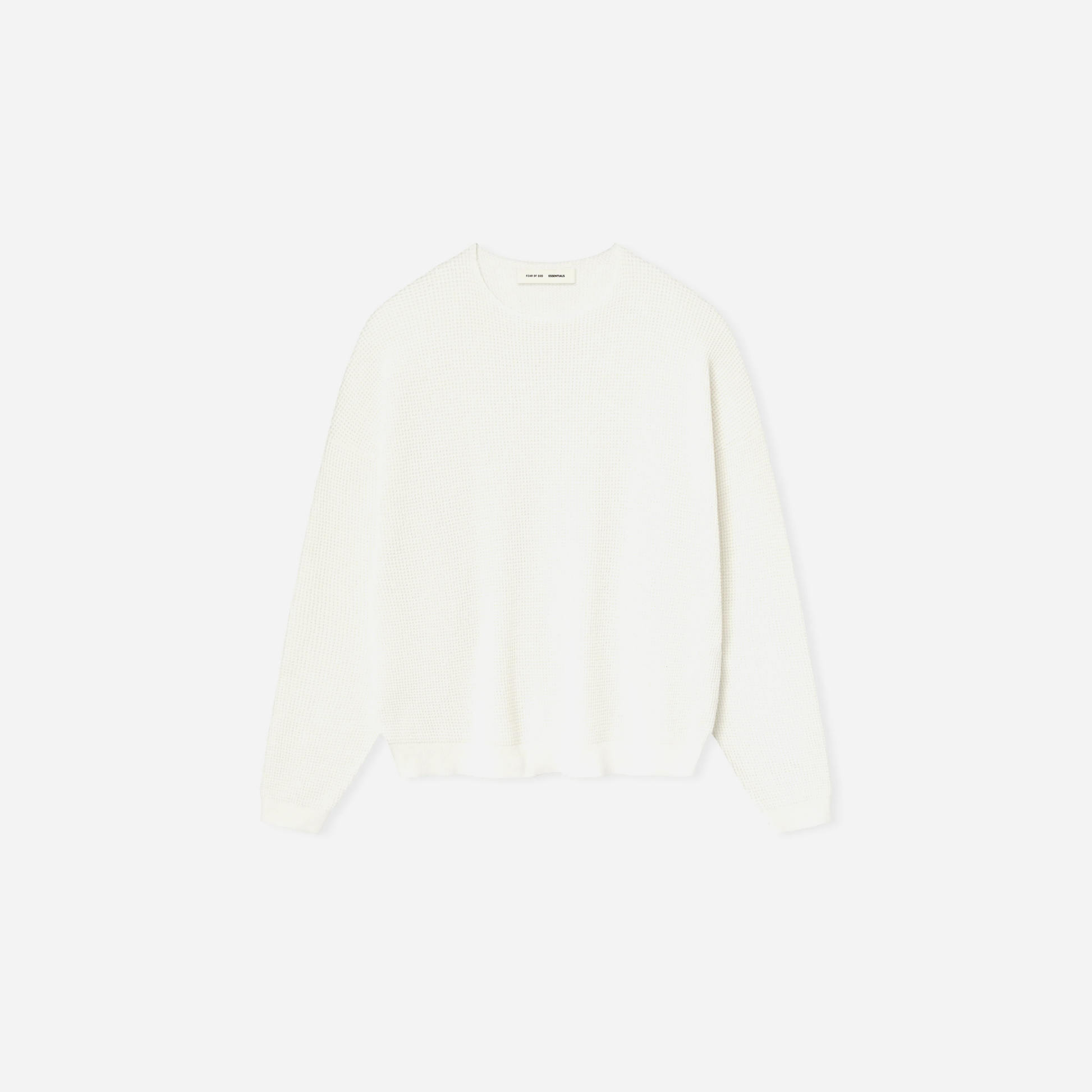 Fear Of God Essentials SS25 Waffle Crewneck Sweater- Cloud-White