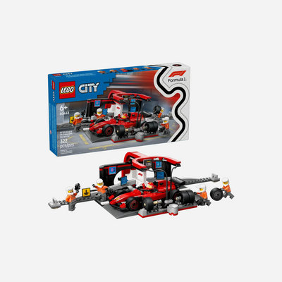 LEGO X F1 Pit Stop & Pit Crew with Ferrari Car