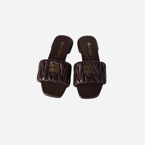 Miu Miu Leather Slides Briarwood