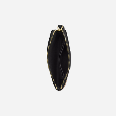 COACH Corner Zip Wristlet In Signature Canvas With Stripe Gold/Tan/Black