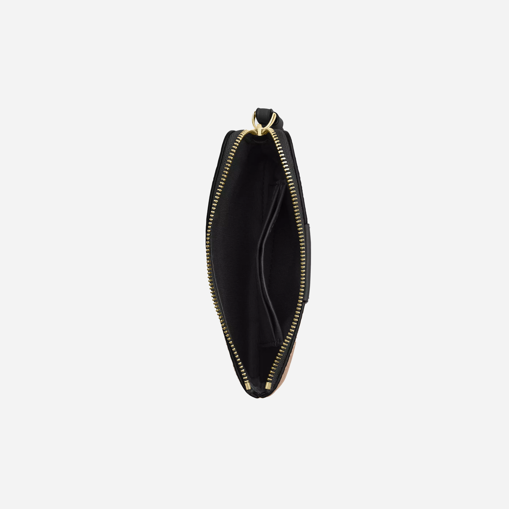 COACH Corner Zip Wristlet In Signature Canvas With Stripe Gold/Tan/Black