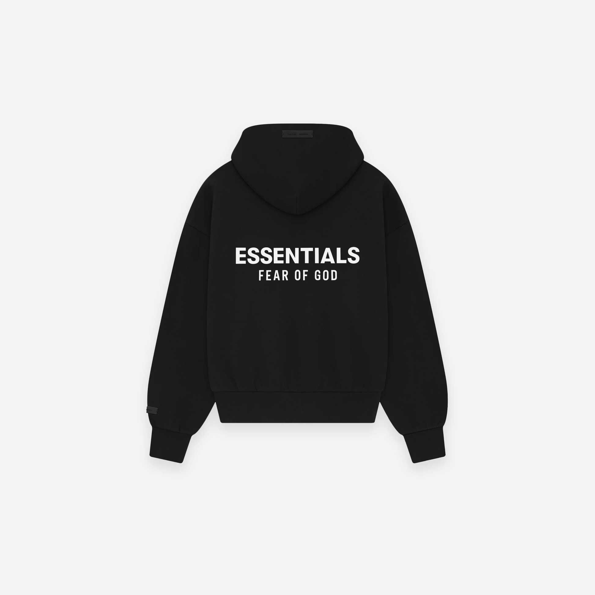 Fear Of God Essentials SS25 Classic Full Zip Up Hoodie Jet Black