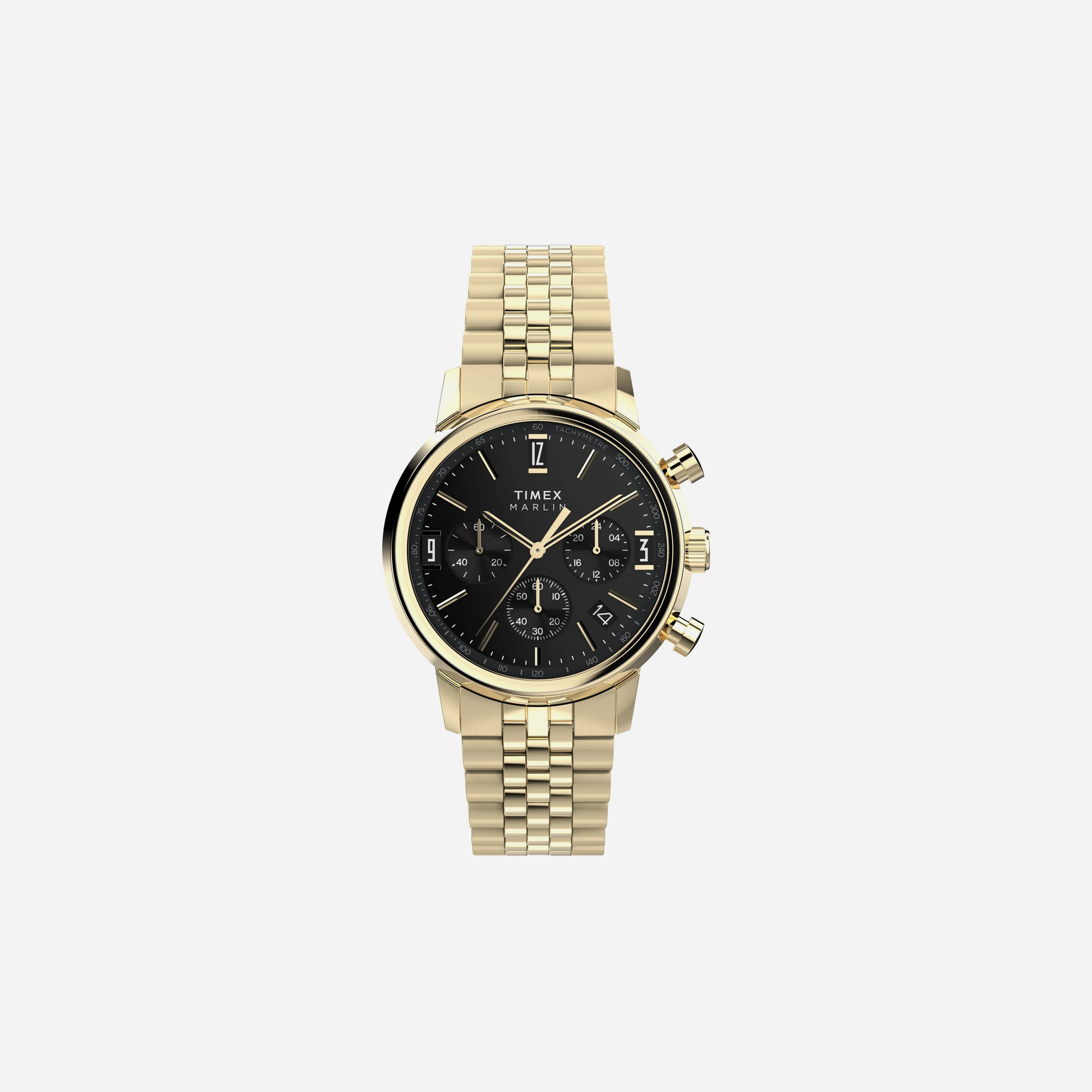 Timex Marlin 40mm Men Black Round Dial Analog Gold Tone/ Black Watch