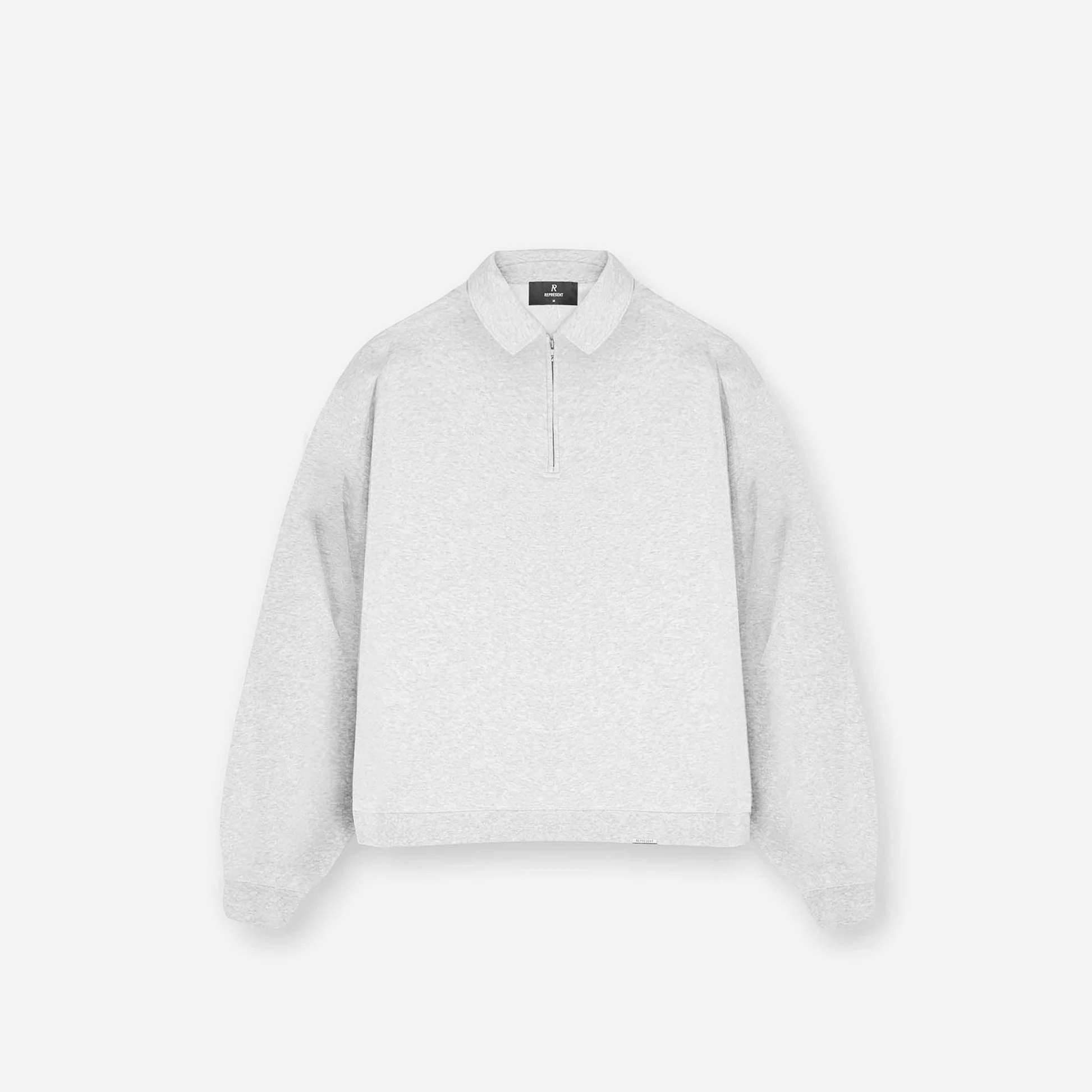 REPRESENT SS25 Initial Boxy Quarter Zip Ice Grey Marl