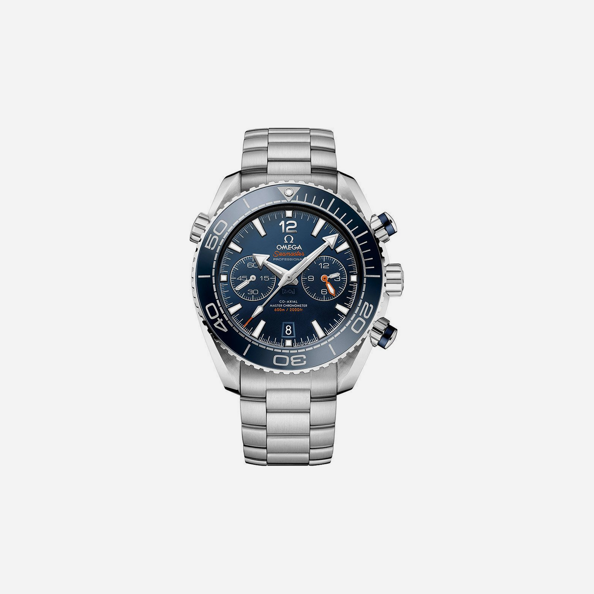 Omega Planet Ocean 600M Co‑Axial Master Chronometer Chronograph Blue Dial 45.5mm