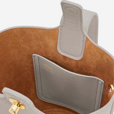 Loewe Mini Pebble Bucket Bag Shell Grey