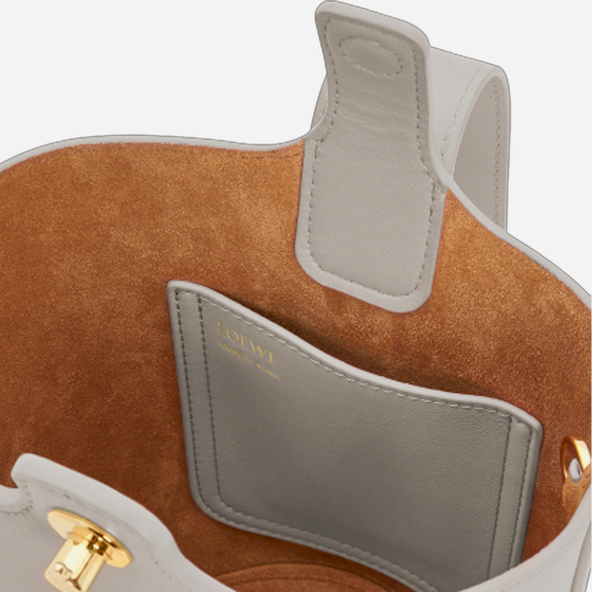 Loewe Mini Pebble Bucket Bag Shell Grey