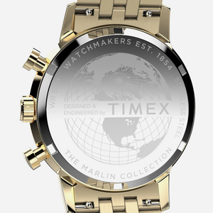 Timex Marlin 40mm Men Black Round Dial Analog Gold Tone/ Black Watch