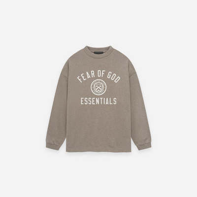 Fear Of God Essentials SS25 Jersey Long Sleeve Tee Heather Grey