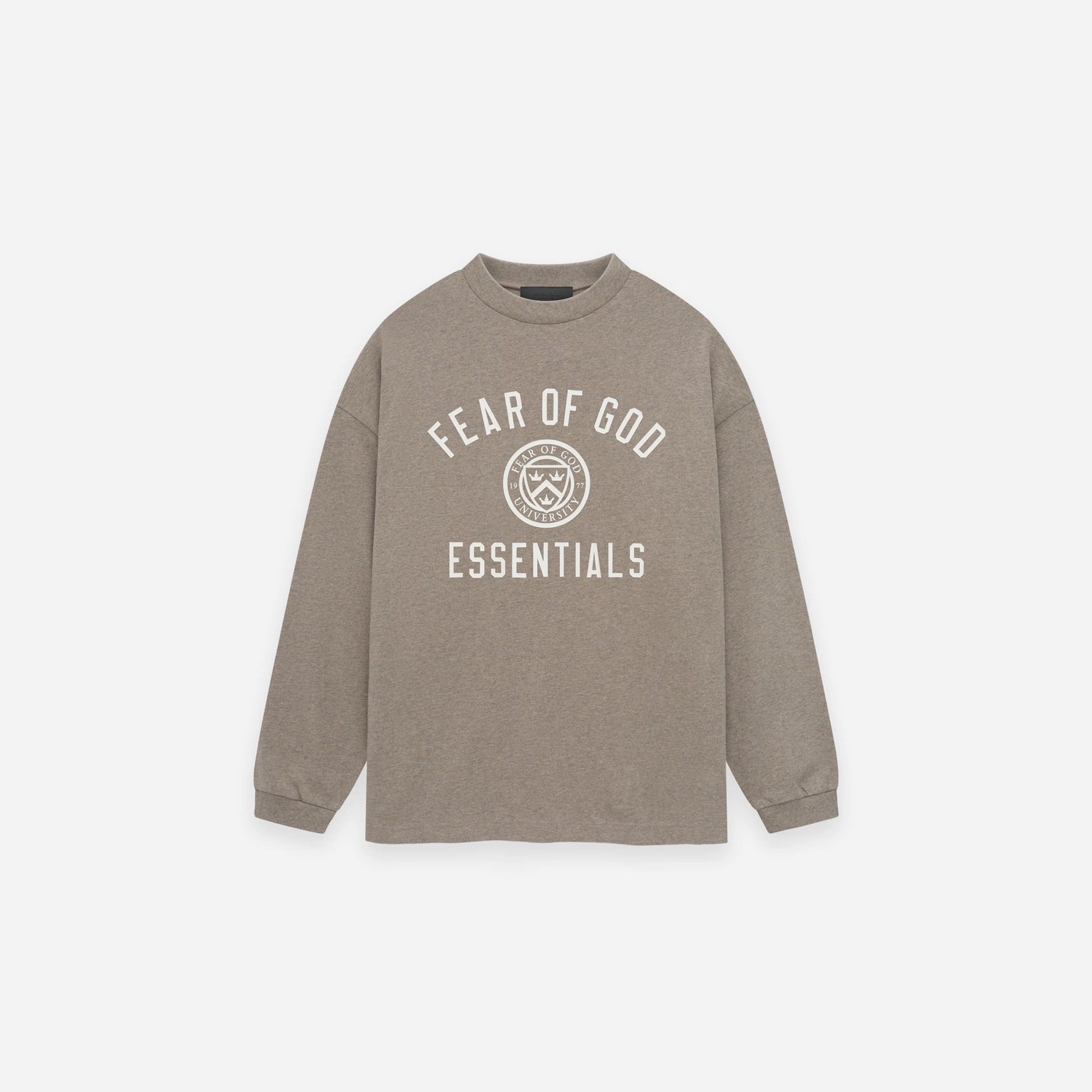 Fear Of God Essentials SS25 Jersey Long Sleeve Tee Heather Grey