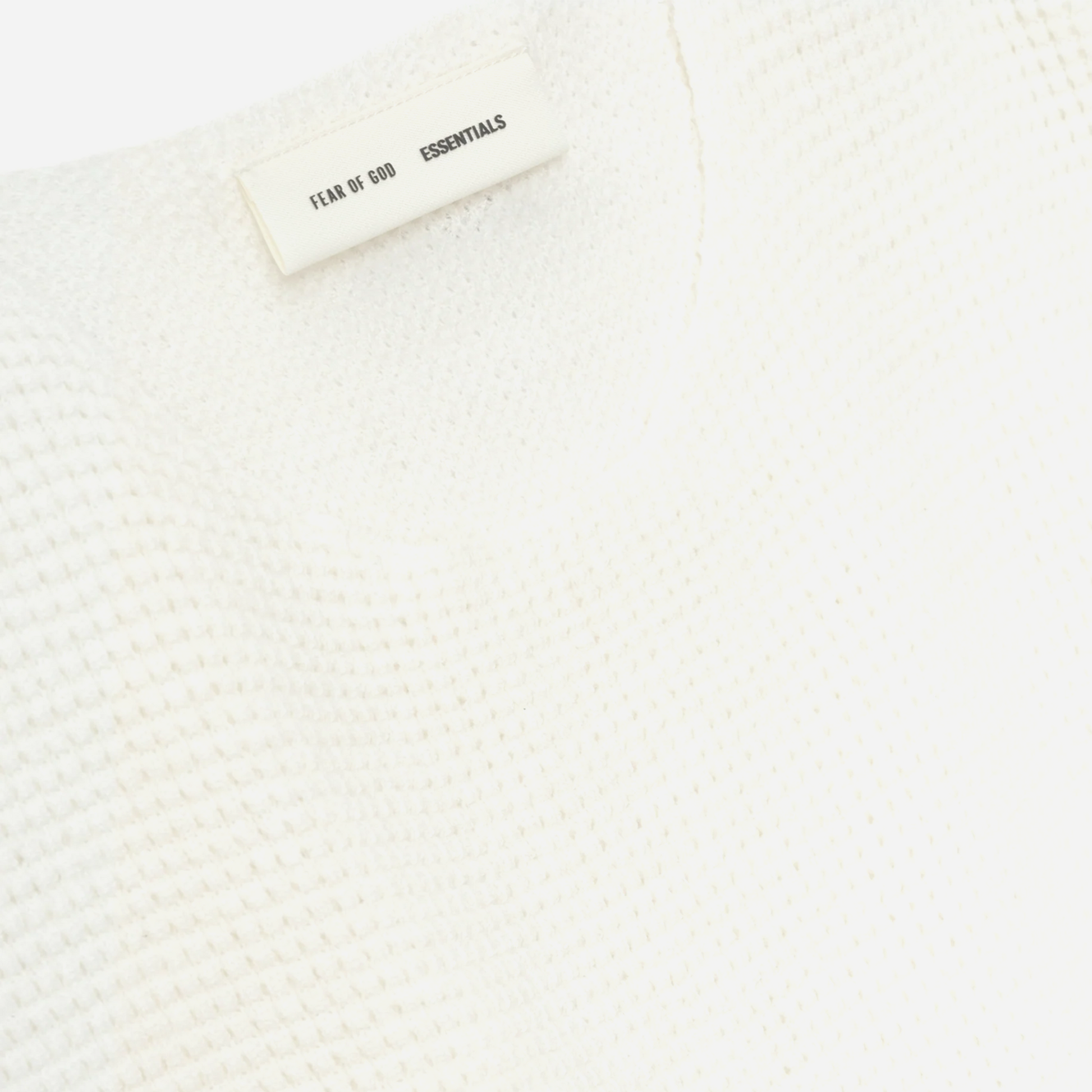 Fear Of God Essentials SS25 Waffle Crewneck Sweater- Cloud-White