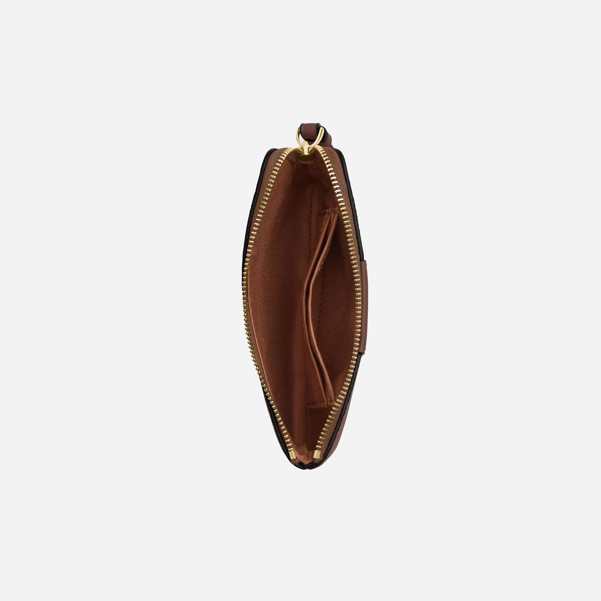 COACH Corner Zip Wristlet In Signature Canvas With Stripe Gold/Tan/Brown