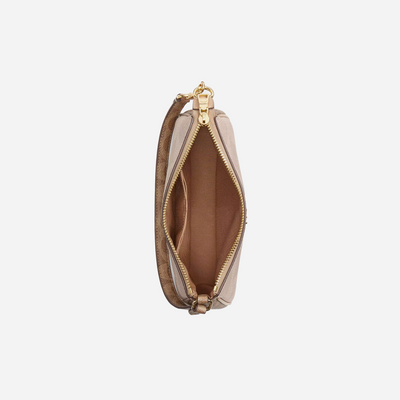 COACH Nolita 19 In Blocked Signature Canvas Gold/Sand/Tan