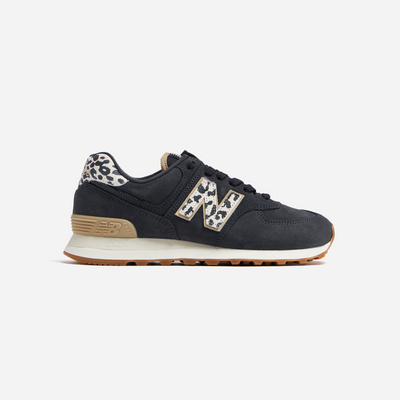 New Balance 574 Leopard Black