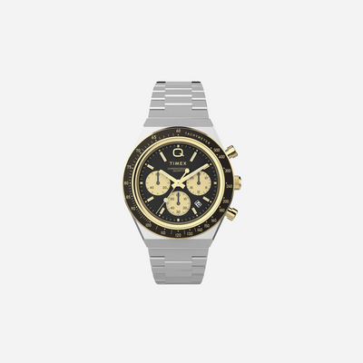 Q Timex 40mm Round Dial Analog Black Watch