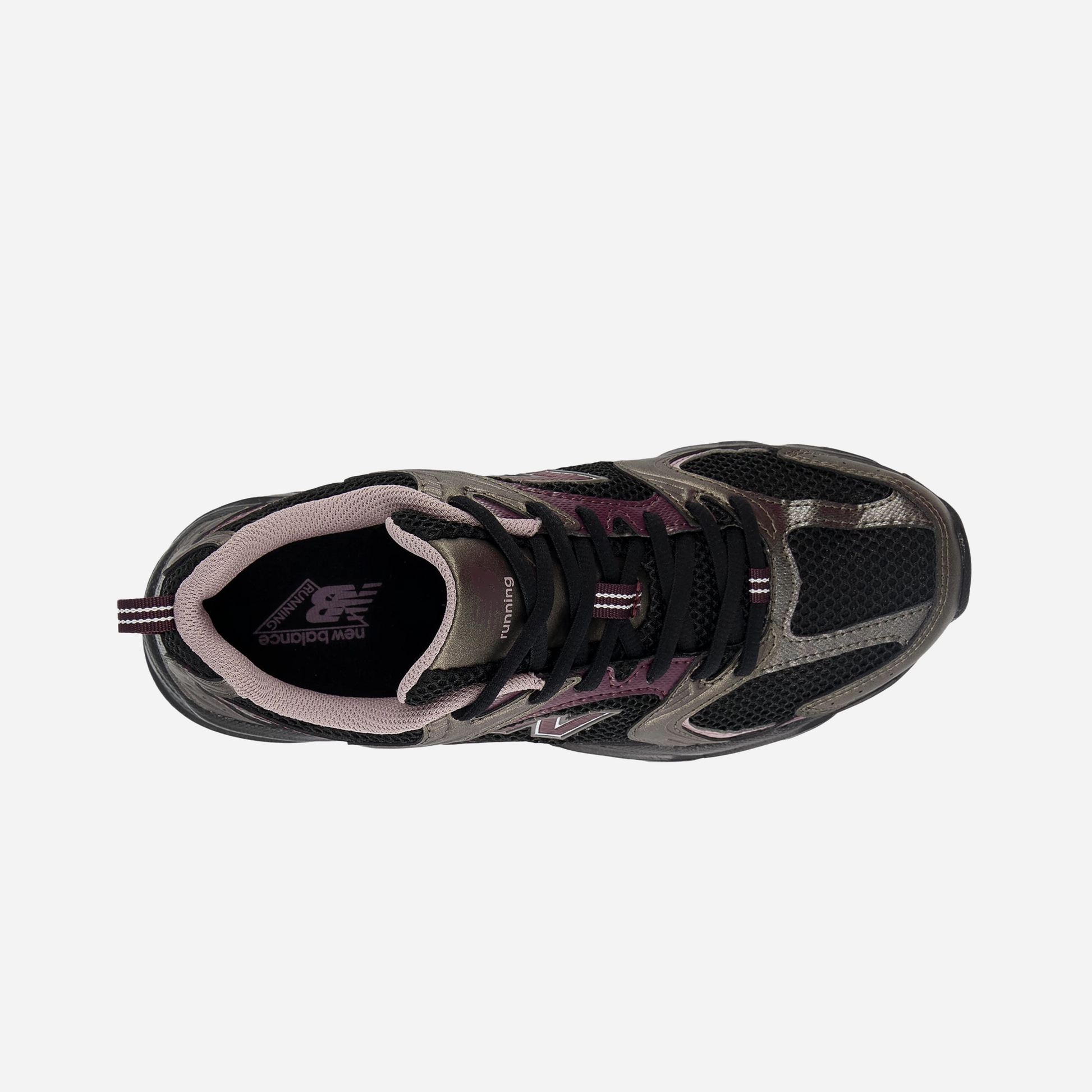 New Balance 530 Black Metallic Plum Brown