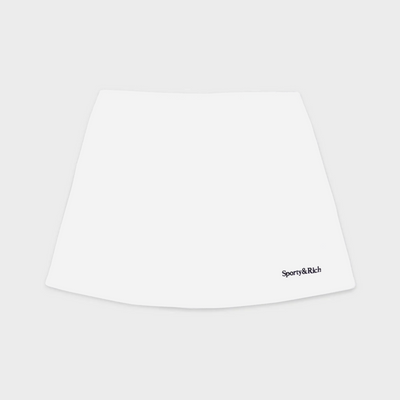 Sporty&Rich Serif Logo Terry Skirt - White/Navy