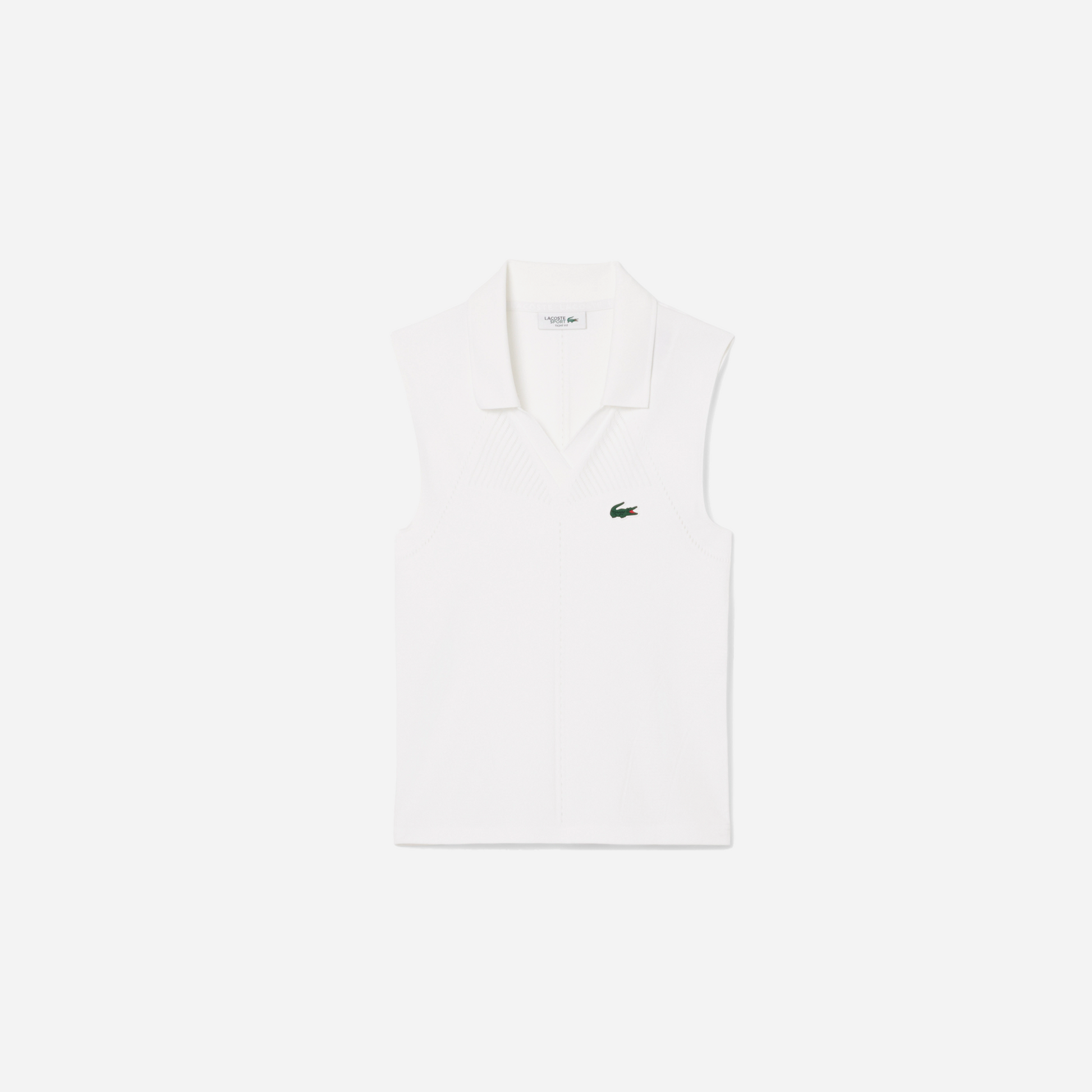 Lacoste Women's Sleeveless Stretch Knit Tennis Polo White