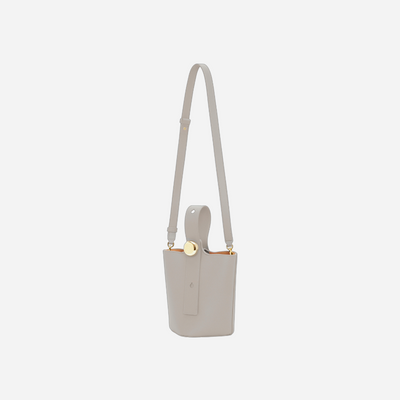 Loewe Mini Pebble Bucket Bag Shell Grey