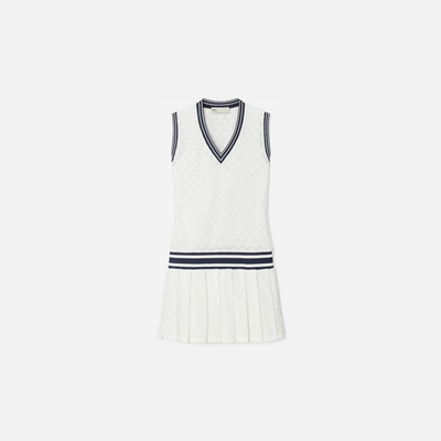 Tory Burch Terry Jacquard Tennis Dress Snow White