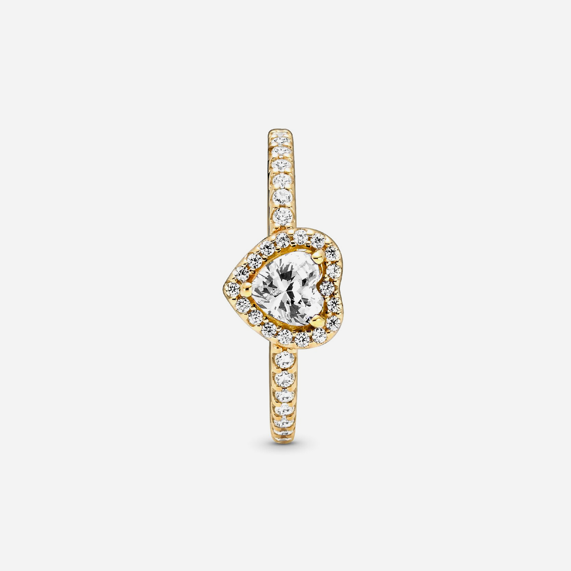 Pandora Elevated Heart Ring Sterling Gold Plated