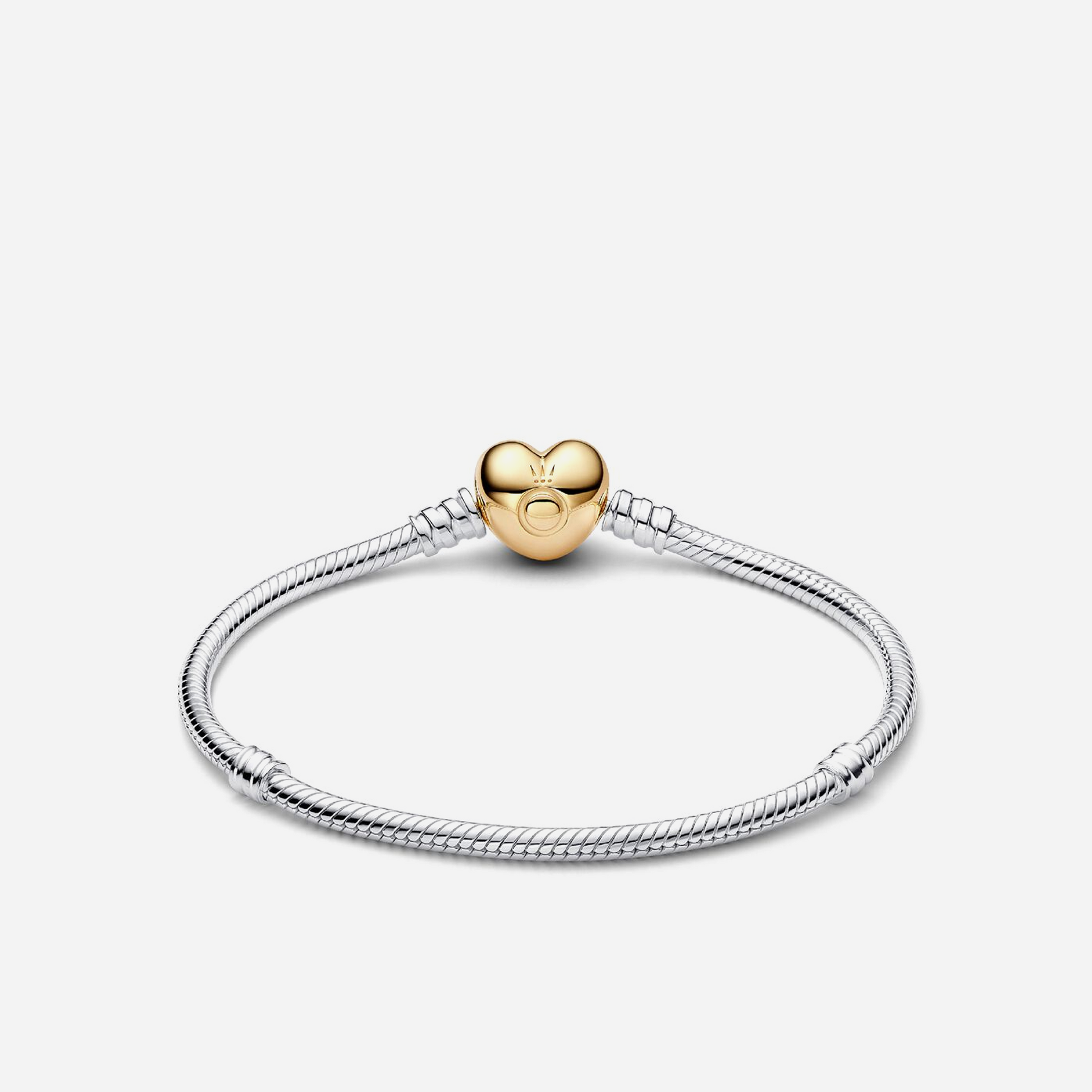 Pandora Moments Heart & Snake Chain Bracelet Two-Tone Gold