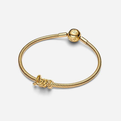 Pandora Handwritten Love Charm Gold Plated