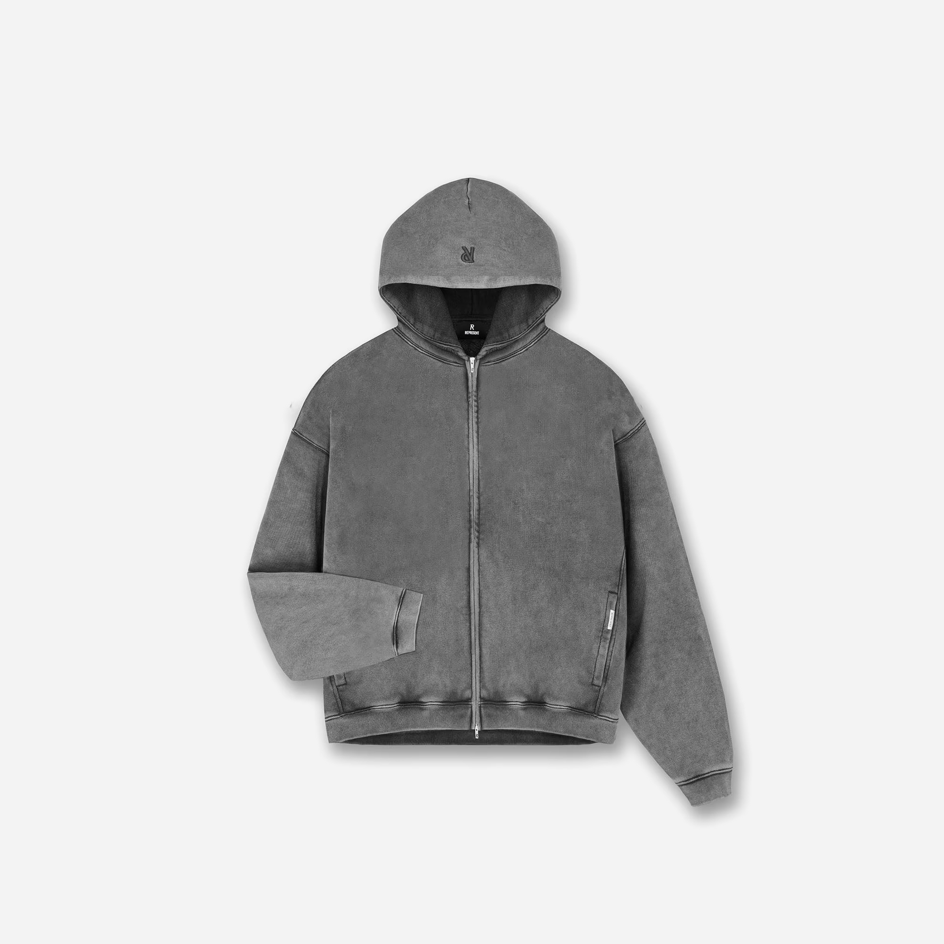 REPRESENT SS25 Initial Zip Hoodie Vintage Grey