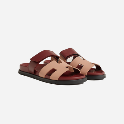 Hermes Chypre Sandal Beige Perlino Rouge H