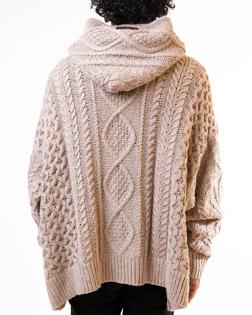 Fear Of God Essentials Cable Knit Hoodie Core Heather