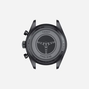 Tissot PRS 516 Chronograph Quartz Black Dial 45mm Leather Strap Watch