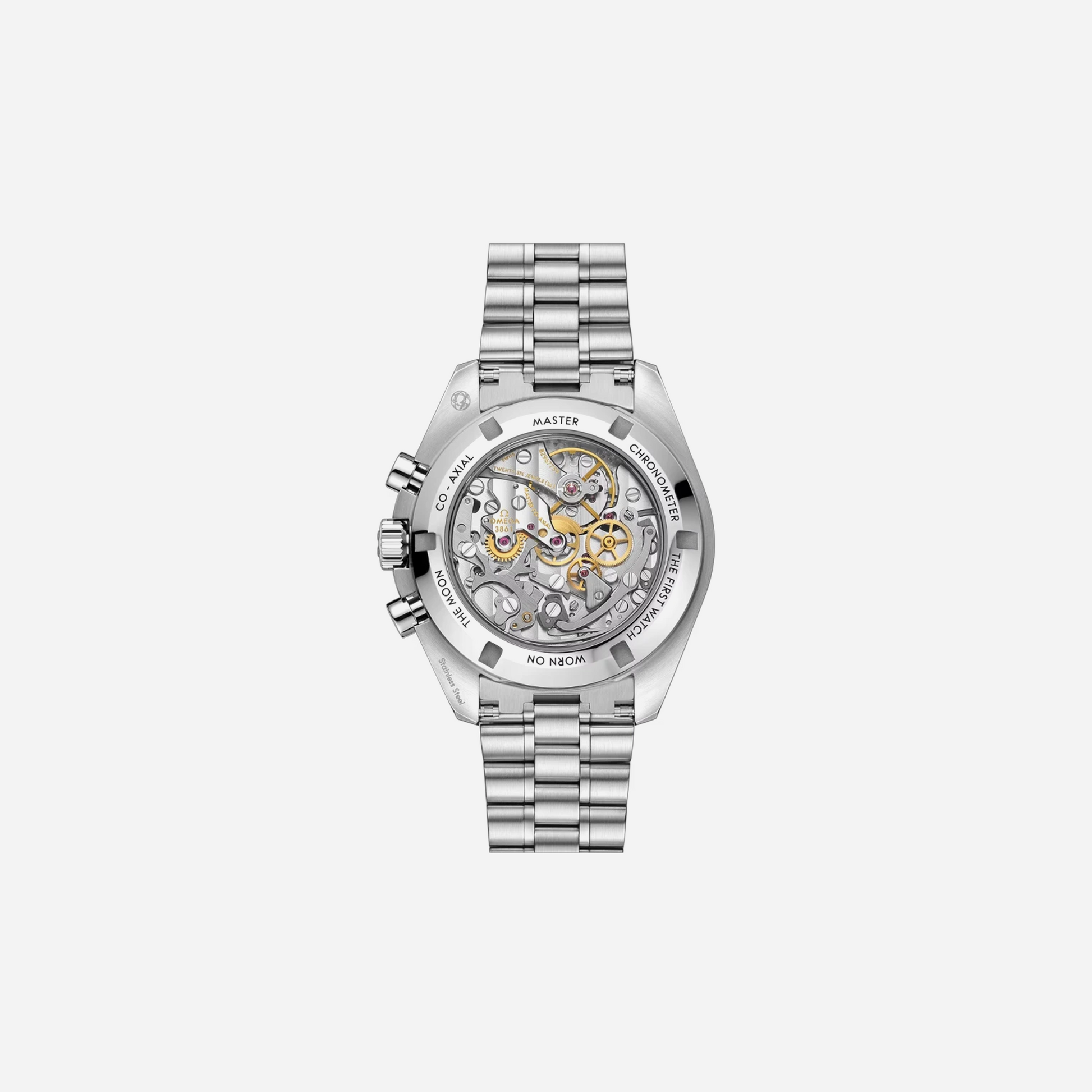 Omega Speedmaster Moonwatch Professional Transparent Back Case Black Dial 42mm