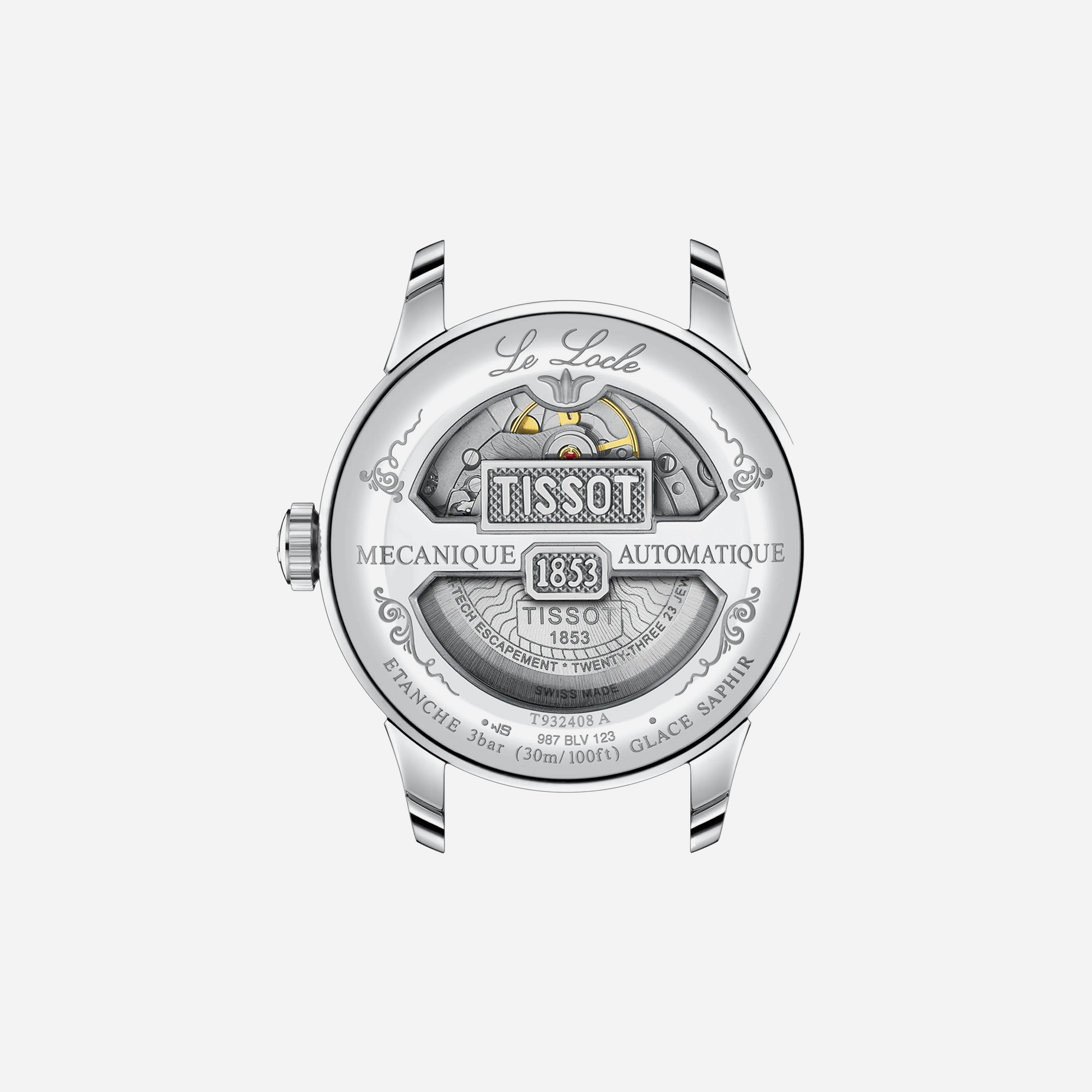 Tissot Le Locle COSC 39.3mm Silver Dial Grey Stainless Steel 18K Rose Gold Bezel Automatic Watch