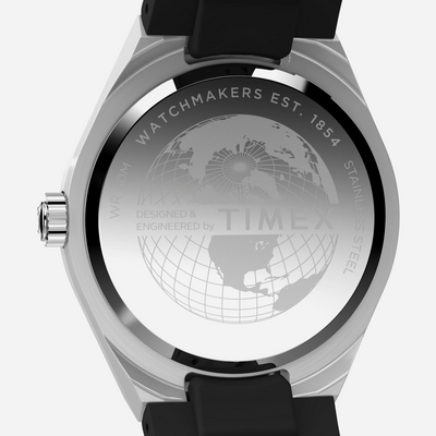 Q Timex 39mm Round Dial Analog Silver-Tone Watch