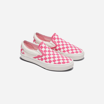 Vans Classic Slip-On Checkerboard Shoe Honeysuckle Pink / White
