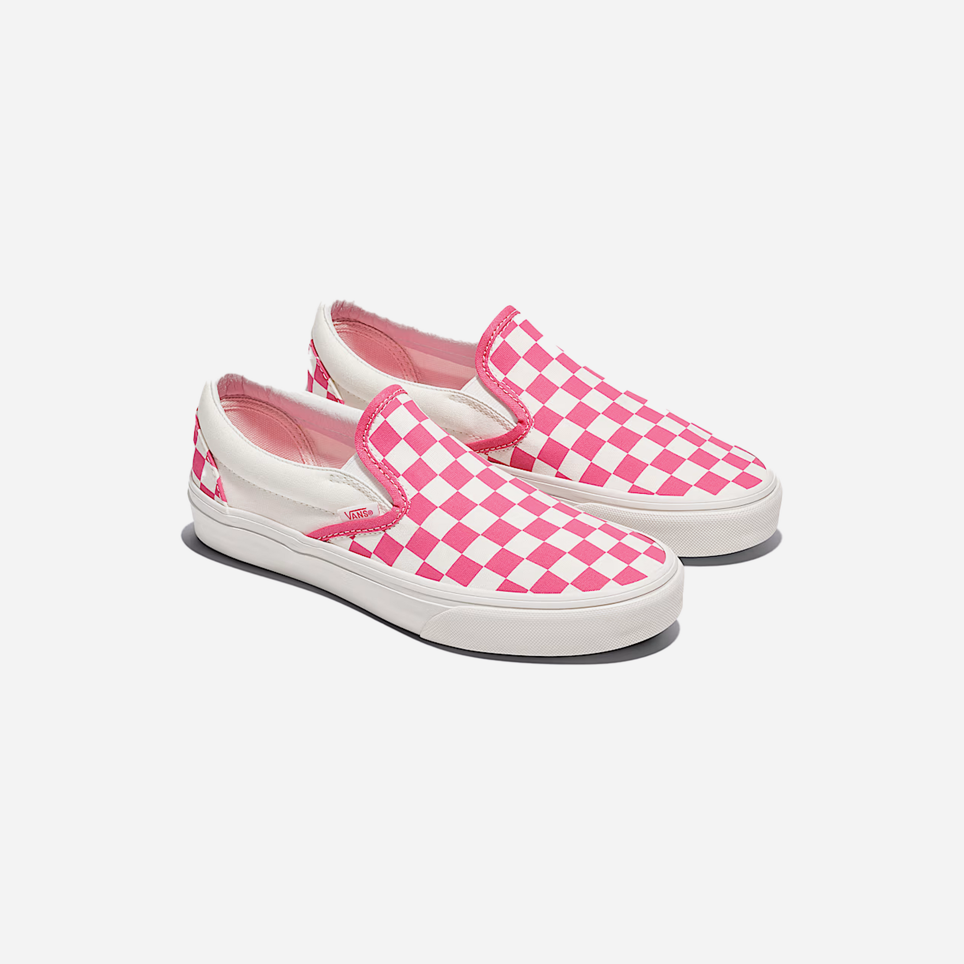 Vans Classic Slip-On Checkerboard Shoe Honeysuckle Pink / White