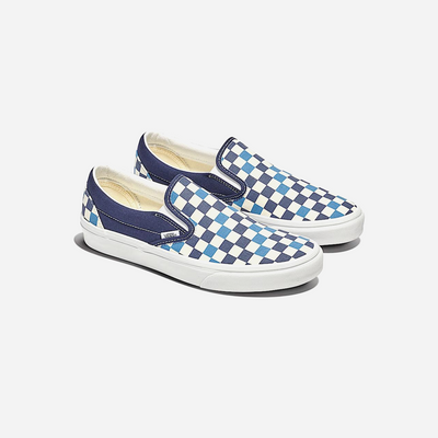 Vans Classic Slip-On Checkerboard Shoe Navy Blue / White