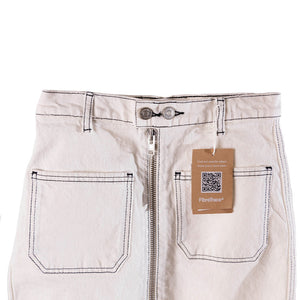 Reformation Anna Patch Pocket Denim Mini Skirt - White