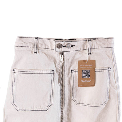 Reformation Anna Patch Pocket Denim Mini Skirt - White