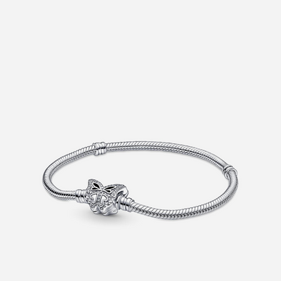 Pandora Moments Butterfly Clasp Snake Chain Bracelet Sterling Silver
