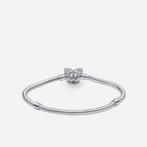 Pandora Moments Butterfly Clasp Snake Chain Bracelet Sterling Silver