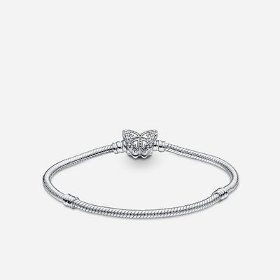 Pandora Moments Butterfly Clasp Snake Chain Bracelet Sterling Silver